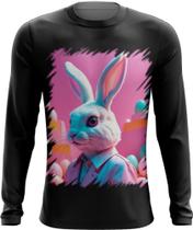 Camiseta Manga Longa Páscoa Coelhinho Traços Vaporwave 5 Camiseta Manga Longa Páscoa Coelhinho Traços Vaporwave 5