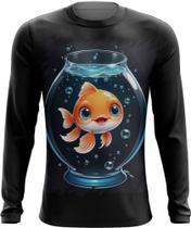 Camiseta Manga Longa Peixinho Feliz no Aquário Peixe 3