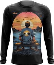 Camiseta Manga Longa Pesca Esportiva Pôr do Sol Peixes 19 - Kasubeck Store