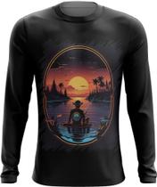 Camiseta Manga Longa Pesca Esportiva Pôr do Sol Peixes 4 - Kasubeck Store