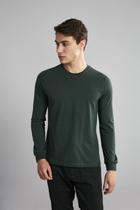 Camiseta Manga Longa Premium Malha Slim Fit - Verde Floresta