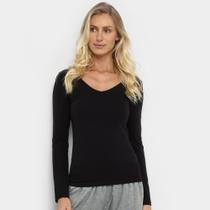 Camiseta manga Longa Preta feminina Camiseta manga Longa Preta feminina