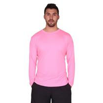 Camiseta Manga Longa Proteção Solar Uv50 Tecido Gelado - Rosa Neon