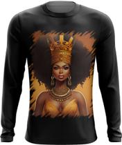 Camiseta Manga Longa Rainha Africana Queen Afric 1