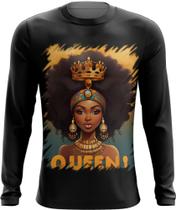 Camiseta Manga Longa Rainha Africana Queen Afric 3 - Kasubeck Store
