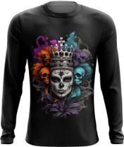 Camiseta Manga Longa Rainha Mexicana Dama Esqueleto 5