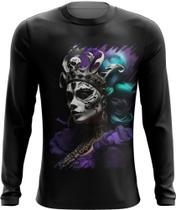 Camiseta Manga Longa Rainha Mexicana Dama Esqueleto 8