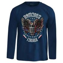 Camiseta Manga Longa Ramones Masculina e Feminina Rock Clássico 100 Algodão Estampa Banda