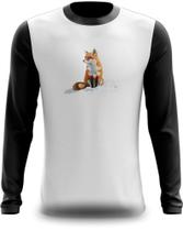 Camiseta Manga Longa Raposa Astuta na Neve