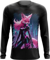Camiseta Manga Longa Raposa Humanóide Vaporwave 1