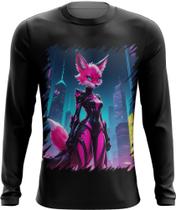 Camiseta Manga Longa Raposa Humanóide Vaporwave 12