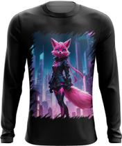 Camiseta Manga Longa Raposa Humanóide Vaporwave 5