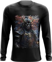 Camiseta Manga Longa Samurai Espectral Trevas Japão Era Edo 6