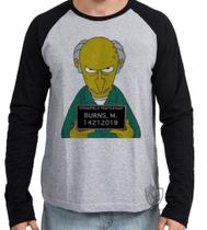 Camiseta Manga Longa Senhor Burns prisão Camiseta Manga Longa Senhor Burns prisão
