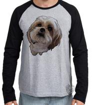 Camiseta Manga Longa Shih-tzu fofo Camiseta Manga Longa Shih-tzu fofo