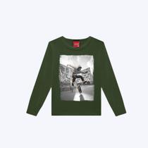 Camiseta Manga Longa Skate Infantil Menino Kyly 1001197 Preto