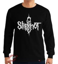 Camiseta Manga Longa Slipknot Banda Rock Blusa 100% Algodão