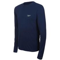 Camiseta Manga Longa Speedo Proteção UV50 Masculina Marinho -