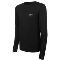 Camiseta Manga Longa Speedo Proteção UV50 Masculina Preto -