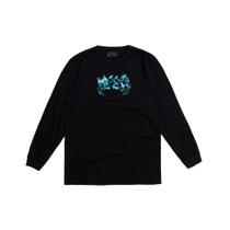 Camiseta Manga Longa Strangers Metallic Letters Preta