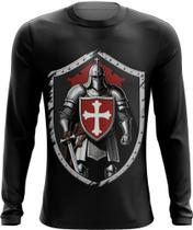 Camiseta Manga Longa Templário Medieval Cruzadas 1