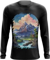 Camiseta Manga Longa Templo Budista Anime Buda 5 Camiseta Manga Longa Templo Budista Anime Buda 5