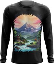 Camiseta Manga Longa Templo Budista Anime Buda 8 Camiseta Manga Longa Templo Budista Anime Buda 8