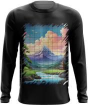 Camiseta Manga Longa Templo Budista Anime Buda 9 Camiseta Manga Longa Templo Budista Anime Buda 9