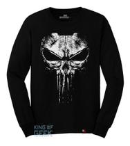 Camiseta Manga Longa The Punisher Camisa Justiceiro Caveira