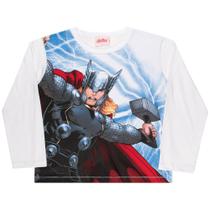 camiseta manga longa thor marvel avengers infantil masculina algodão várias cores e tamanhos