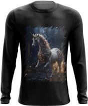 Camiseta Manga Longa Unicornio Criatura Mítica Fera 3