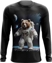 Camiseta Manga Longa Urso Astronauta Espaço 3