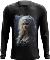 Camiseta Manga Longa Vampira Sangue Noturna Morcego Lenda 2