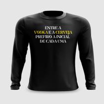 Camiseta Manga Longa Vodka e Cerveja Carnaval Meme