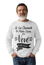 Camiseta Manga Longa Vovô Presente Dia Dos Pais Avô Branca