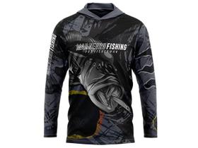 Camiseta mar negro capuz tucunaré ocelo