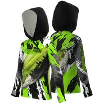 Camiseta Mar Negro Infantil X-Potection Sublimada com Capuz Tambaqui (+50UV) Camiseta Mar Negro Infantil X-Potection Sublimada com Capuz Tambaqui (+50UV)