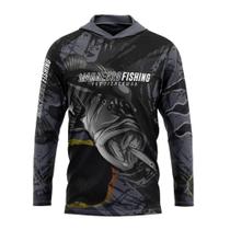 Camiseta Mar Negro Sublimada Capuz - Tucunare Ocelo Camiseta Mar Negro Sublimada Capuz - Tucunare Ocelo