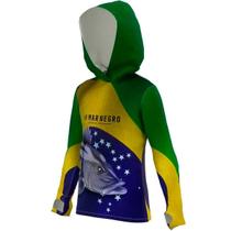 Camiseta Mar Negro X-Protection Infantil Sublimada Tucunaré Brasil