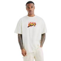 Camiseta Marfim Oversized Logo Fire Street DNV - Di Nuevo