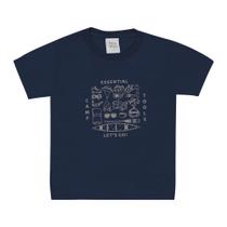 Camiseta Marinho Primeiros Passos Menino - 53356-58