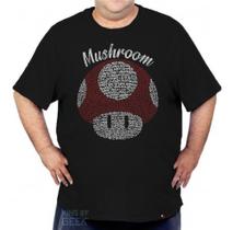 Camiseta Mario Bros Plus Size Cogumelo Game Clássico Anos 80 Camiseta Mario Bros Plus Size Cogumelo Game Clássico Anos 80