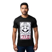 Camiseta Mario Retrato Adulto Camiseta Mario Retrato Adulto