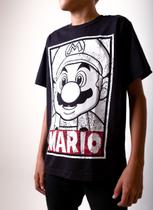 Camiseta Mario Retrato Camisa Infantil Estampada Jogo Game Unissex Básica