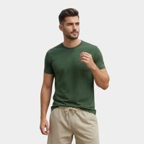 Camiseta Masculina 100% Algodão Básica Premium Medson Cor:Verde escuroTamanho:M