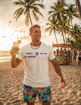 Camiseta Masculina 100% Algodão Carnaval Engraçada Frases Pega mas não se apega Premium Confortável.