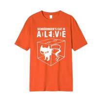 Camiseta Masculina 100% Algodão Com Estampa Do Gato De Schrodinger, Manga Curta, Casual, the Big