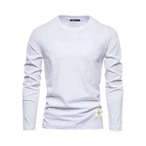 Camiseta Masculina 100% Algodão De Manga Comprida, Casual, De Alta Qualidade, Roupas Clássicas