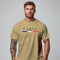 Camiseta Masculina 100% Algodão Estampada Paris France Minimalista Urbano Algodão Premium