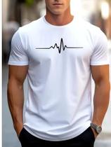 Camiseta Masculina 100 Algodão Estampada Vida Batimentos Personalizada Unissex